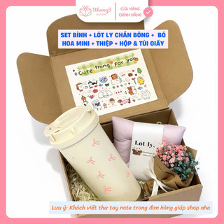 Bình Giữ Nhiệt Decor Cute 400–530ml | Hộp Quà Tặng Gói Sẵn Full Phụ Kiện |Tặng Bạn Gái, Cô giáo