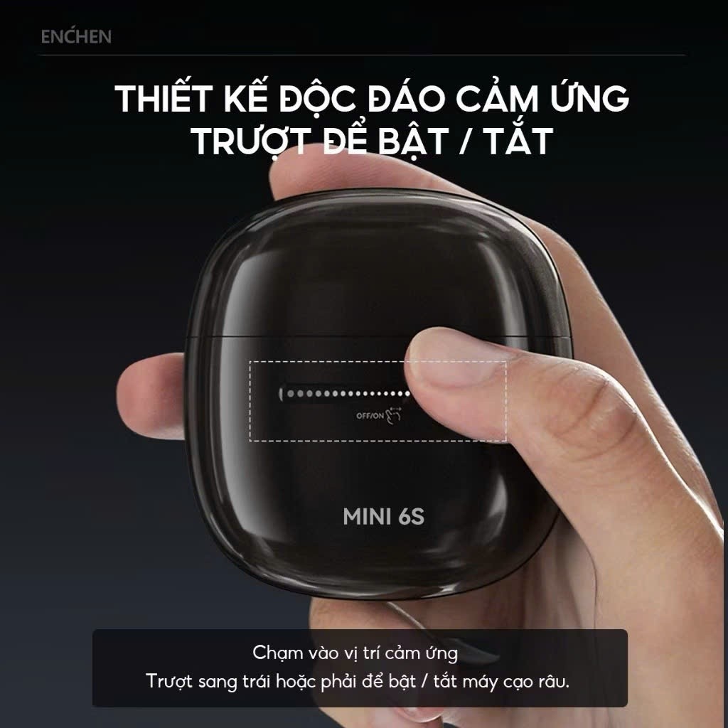 Máy Cạo Râu Enchen Mini 6S Thiết Kế Chống Nước, Cảm Ứng Chạm, Pin Trâu, Cạo Sạch Nhanh Tận Gốc