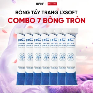 Combo 7 gói bông tẩy trang LXSoft - Dập viền - 100% cotton - Không xơ bông