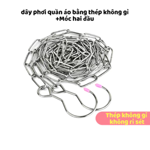Dây xích inox phơi đồ đa năng, có móc khóa, dài từ 1m đến 6m