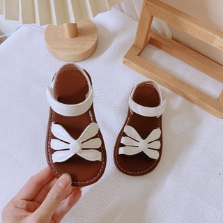 Dép Quai Hậu Đế Nâu Quai Hoa Vintage Cho Bé Gái K137