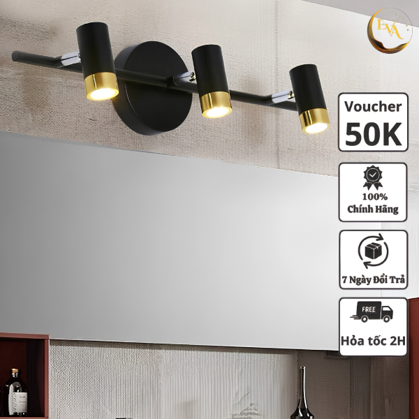 Đèn soi tranh, rọi gương 3 bóng led EVA AP8110-3 BK công suất 9W bảo hành 12 tháng