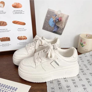 Giày Thể Thao Nữ Smaba Đế Cao 5cm Sneaker Nữ Full Trắng Basic, Giày Nữ Êm Chân Dễ Phối Đồ Hot Trend 2026