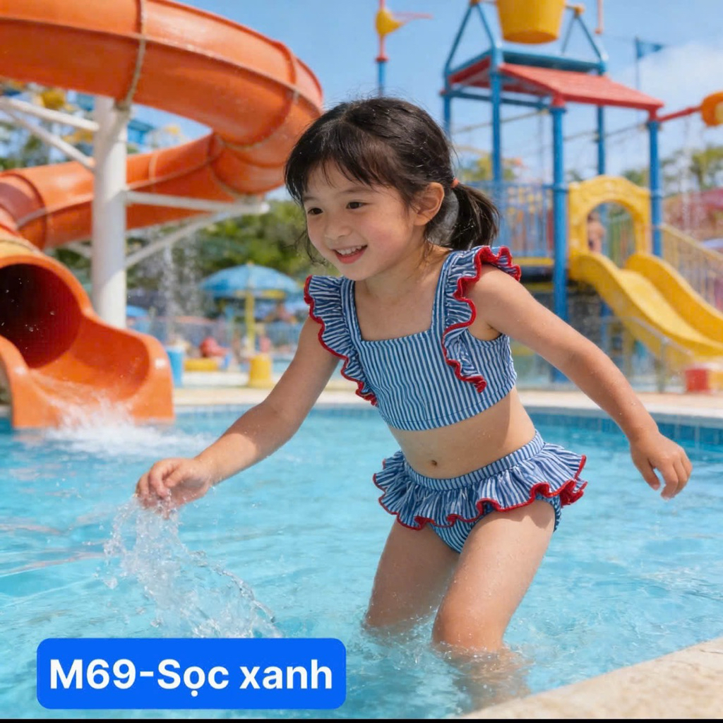 Set đồ bơi bé gái 2-3y 11-13kg xuất dư xuất khẩu chống nắng UPF40-50+ bộ bơi trẻ em cao cấp