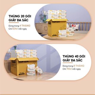 [Thùng 40 gói] Giấy ăn rút đa sắc TopGia 240 tờ 4 lớp, dập vân 4D, mềm mịn, thấm hút tốt