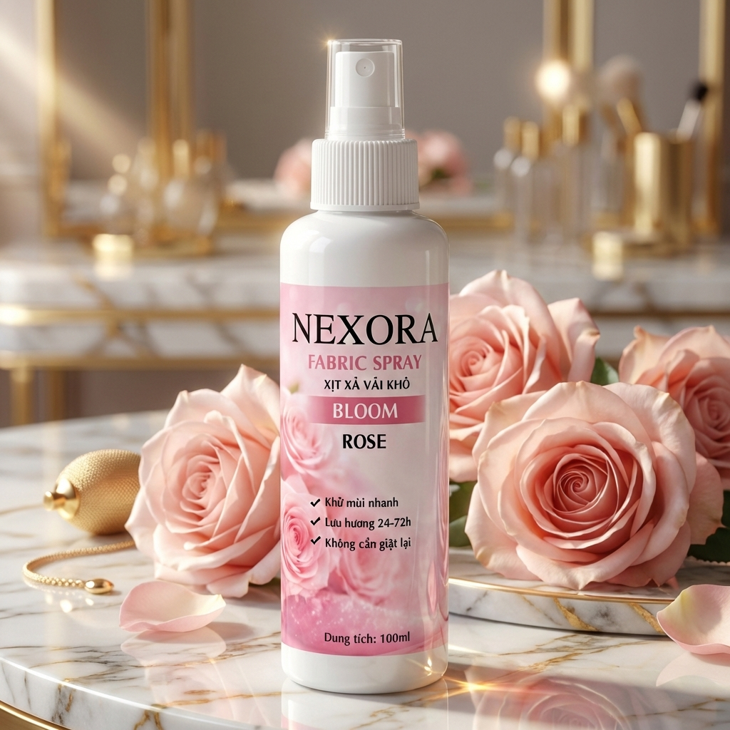 Xả Vải Khô Hương Hoa Hồng 100ml – Lưu Hương Lâu, Thơm Ngát, Tiện Lợi Mang Theo, Dùng Cho Mọi Loại Vải