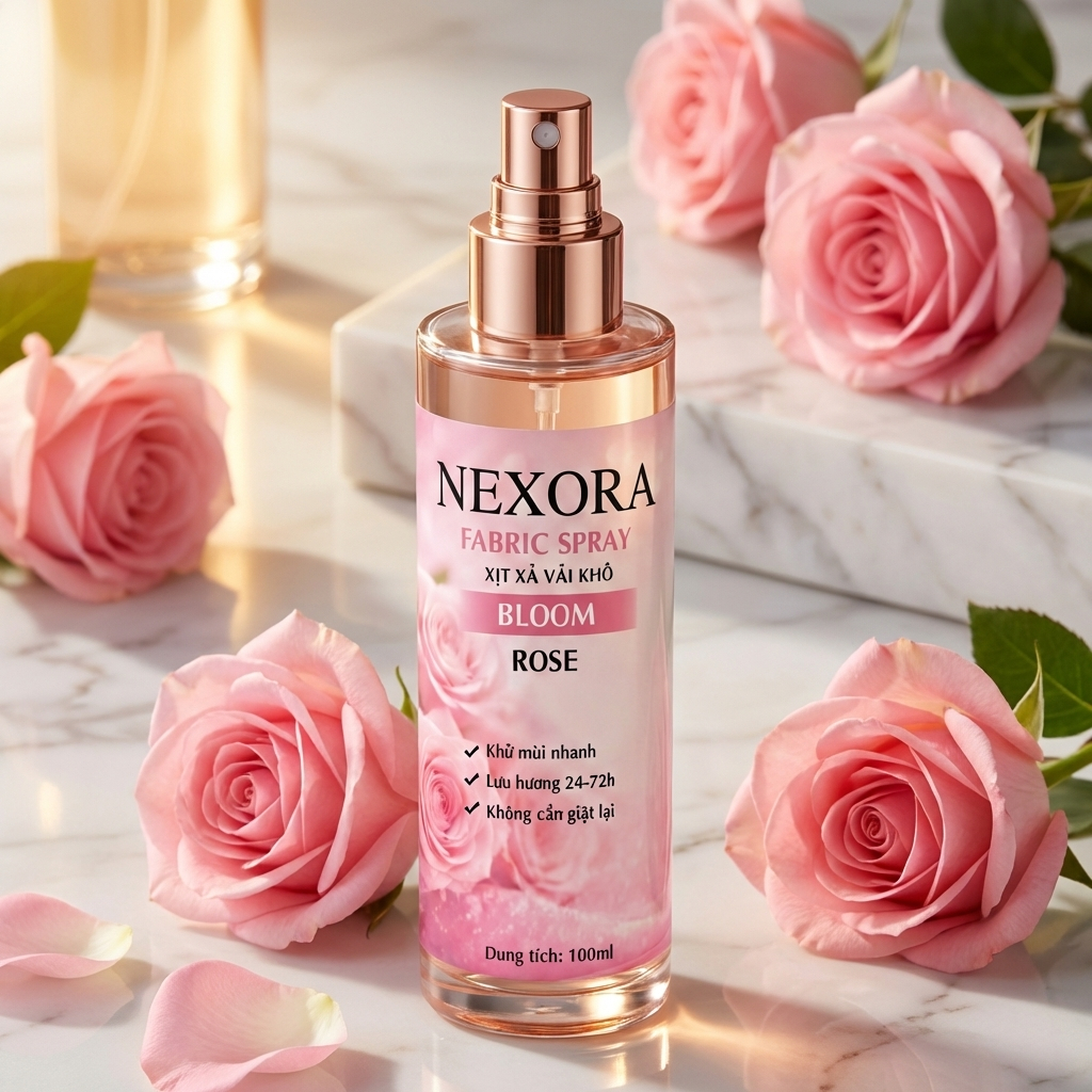 Xả Vải Khô Hương Hoa Hồng 100ml – Lưu Hương Lâu, Thơm Ngát, Tiện Lợi Mang Theo, Dùng Cho Mọi Loại Vải