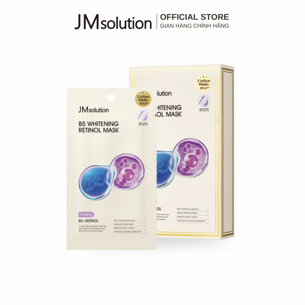 JMsolution Mặt Nạ B5 Whitening Retinol Mask Chính Hãng Cấp Ẩm, Săn Chắc Da, Chống Lão Hóa