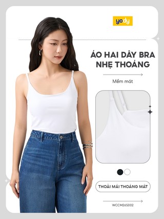[BST Comfort Me-We] Áo hai dây bra nữ YODY vải mềm mại nhẹ nhàng thông thoáng WCCM26S002