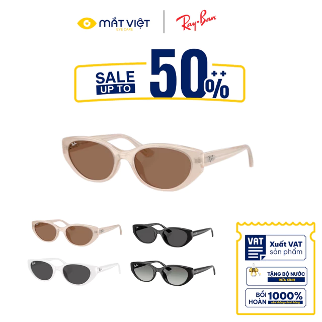 KÍNH MÁT UNISEX RAY-BAN 0RB4457D, Kính Mát Nhựa , Kính Mát Vuông, Kính Mát Thời Trang, Mắt Kính Chính Hãng Mắt Việt