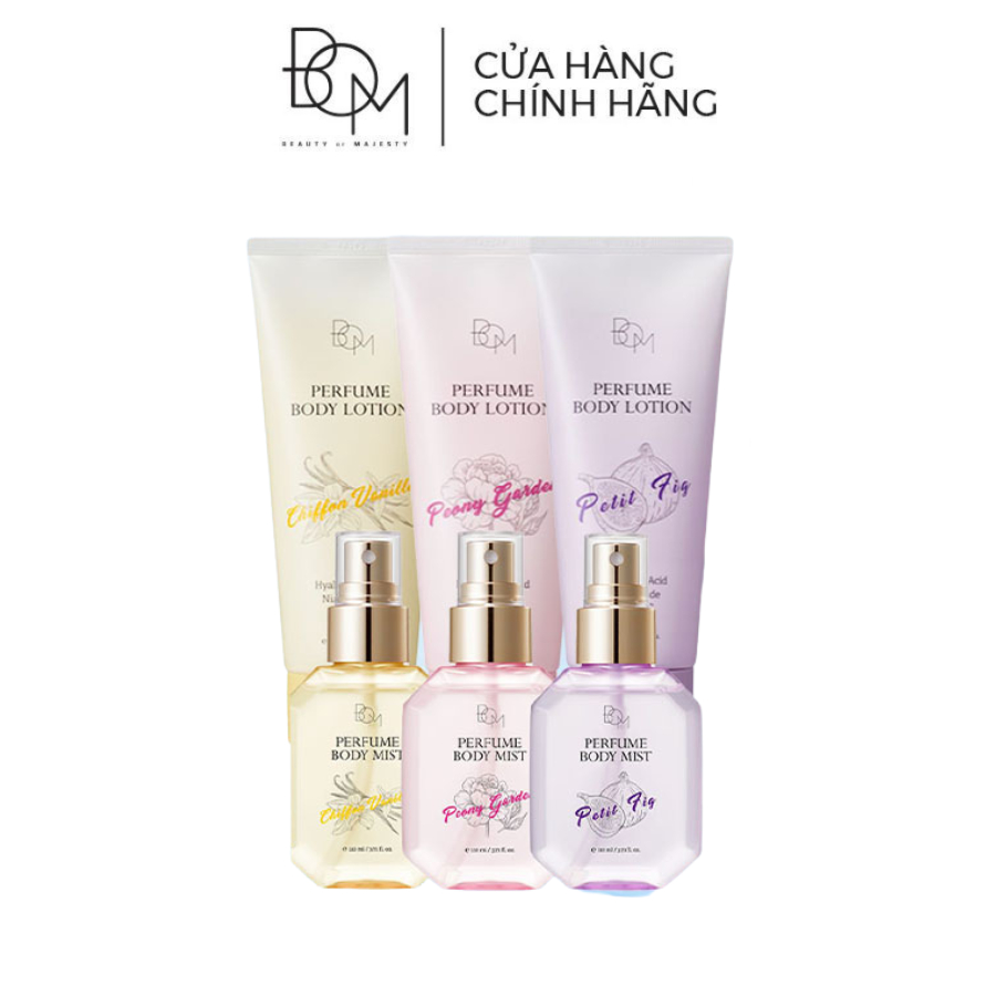 Combo Sữa Dưỡng Thể và Xịt Thơm Hương Nước Hoa Perfume Body Lotion & Body Mist B.O.M 200ml & 110ml