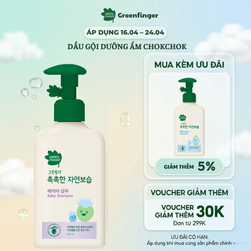 Dầu Gội Dưỡng Ẩm Cho Bé Greenfinger ChokChok Natural 320ml An Toàn, Dịu Nhẹ