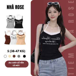 Áo 2 dây Nữ Cổ Yếm Buộc Ren Ngực (Có/Không Mút) Chất Vải Thun WAD008