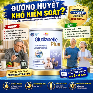 Sữa Tiểu Đường Gludiabetic Plus - Giải Pháp Hoàn Hảo Cho Người Tiểu Đường,Hỗ Trợ Ổn Định Đường Huyết