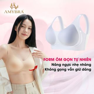 Áo Ngực Nữ Đúc Su Không Gọng, Áo Lót Nữ Chống Lộ Viền Co Giãn Thoáng Mát Mềm Mại Cả Ngày AMYBRA A606
