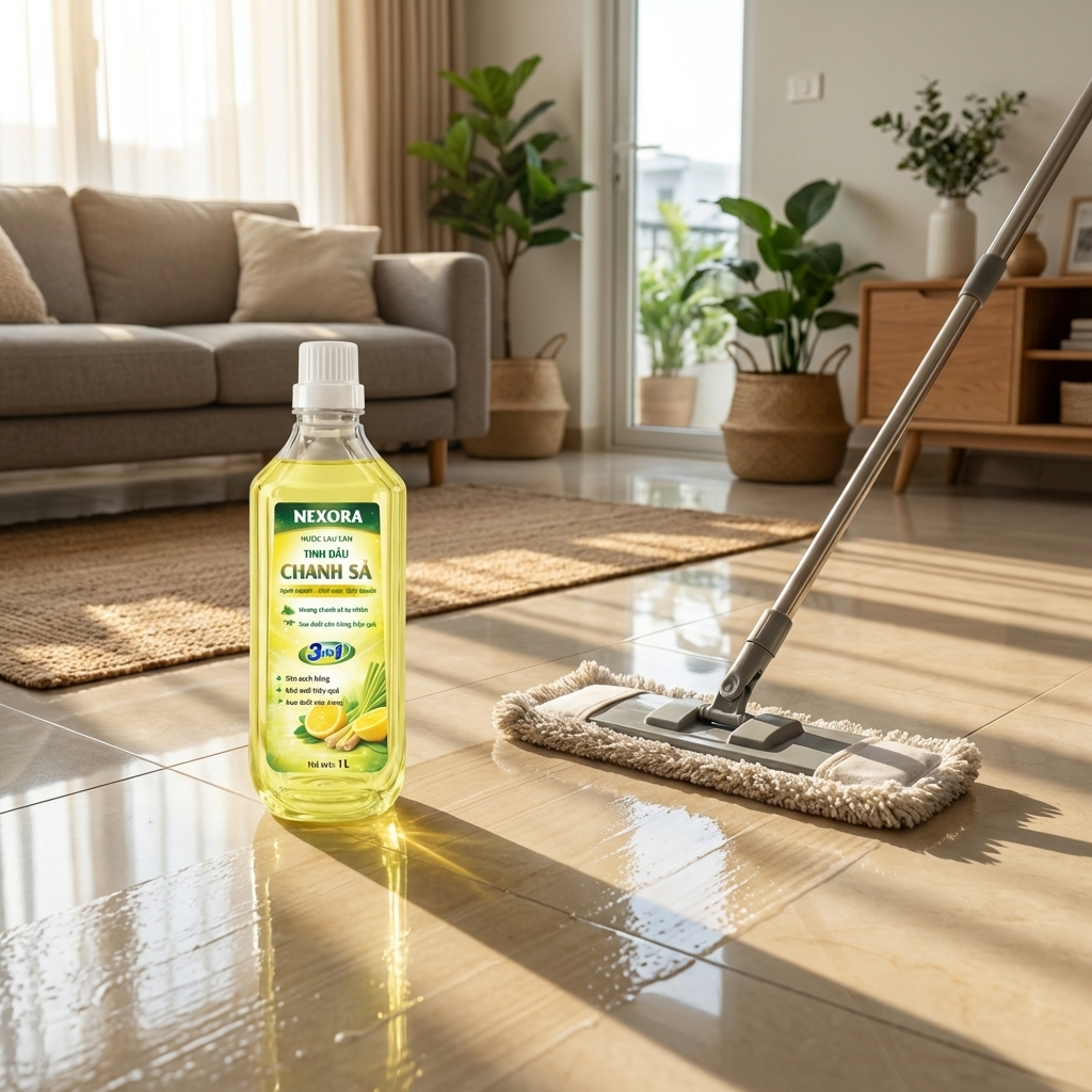 Nước Lau Sàn Hương Chanh Sả 1L – Sạch Bóng Sàn Nhà, Khử Mùi Hôi, Thơm Mát Tự Nhiên, An Toàn Cho Mọi Loại Sàn