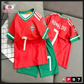 Bộ Đồ Đá Banh Bé Trai cho bé từ 13-47kg - Thun Lạnh Thái 3D In Hình Số Ronaldo, Messi, Yamal Cực Chất.