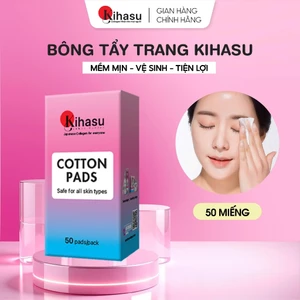 Bông Tẩy Trang Kihasu Hộp 50 Miếng Tẩy Trang Làm Sạch Vệ Sinh Tiện Lợi