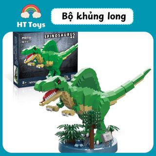 Bộ khủng long lắp ghép có đế đi kèm trưng bày HT Toys