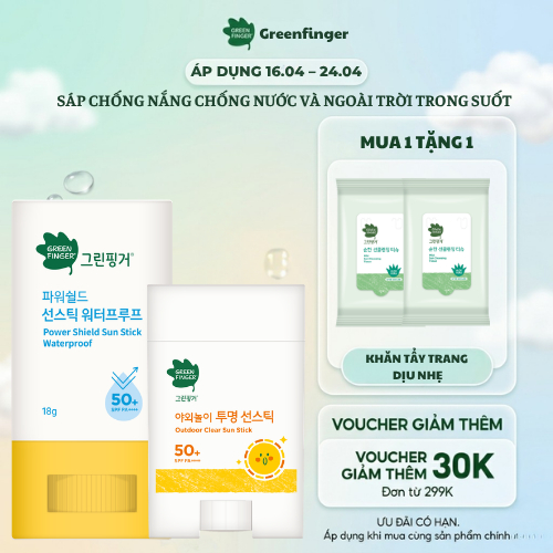 Combo Kem Chống Nắng Dạng Lăn Outdoor Shield Sun Stick Waterproof 18g và Clear Sun Stick 20g
