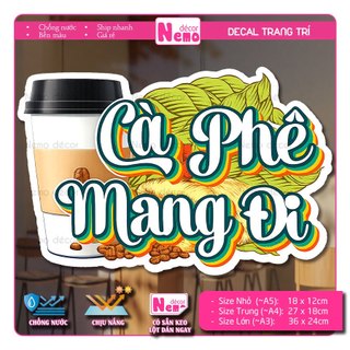 Decal Cà Phê Muối, Bạc Xỉu, Tranh Dán Quán Nước, Cà Phê, Dán Tường, Tủ, Kính, Xe Đẩy - Sticker Chịu Được Mưa Nắng.