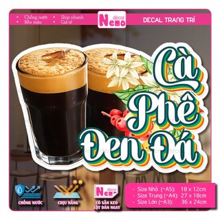 Decal Cà Phê Muối, Bạc Xỉu, Tranh Dán Quán Nước, Cà Phê, Dán Tường, Tủ, Kính, Xe Đẩy - Sticker Chịu Được Mưa Nắng.