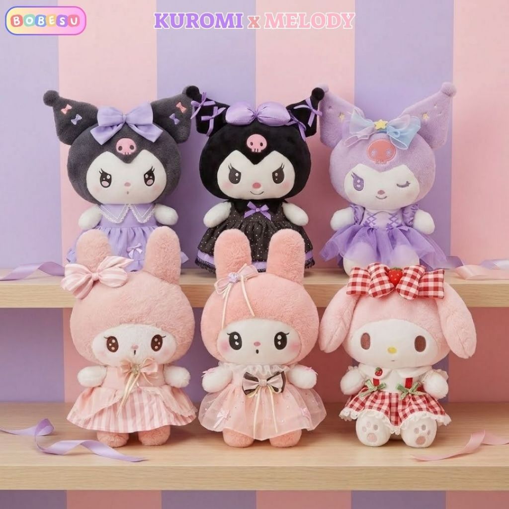 [100 MẪU+] Gấu Bông Kuromi Melody Nhiều Mẫu Dễ Thương, Thú Nhồi Bông Korumi Sang Trọng Làm Quà Tặng Cho Bé Gái, Bạn Gái