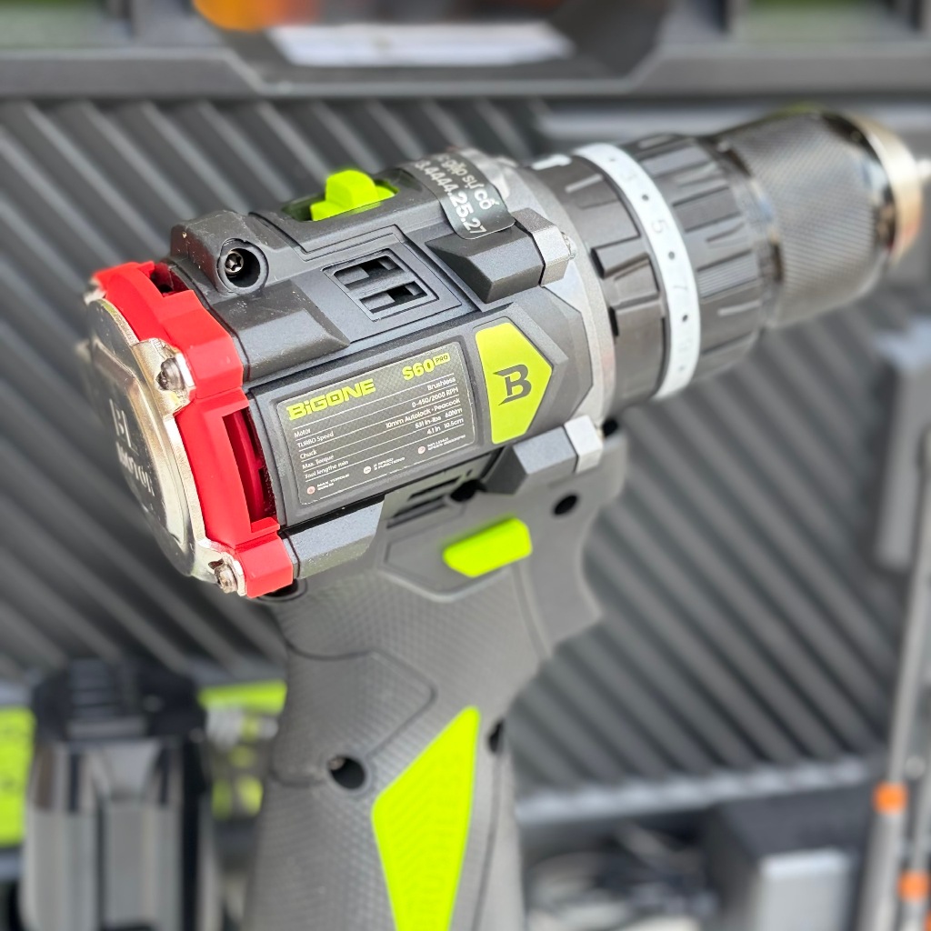 Máy Khoan Pin AKUZA - BIGONE S60 Đầu Kẹp 10ly Autolock ,Lực Siết 60Nm ,Không Chổi Than ,BH 12 Tháng