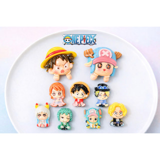 Set Charm One Piece Luffy Zoro Nami Sanji Chopper Ace Sabo Vivi Law 3D cứng gắn dép anime cao cấp dễ thương hot trend