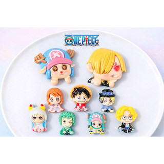Set Charm One Piece Luffy Zoro Nami Sanji Chopper Ace Sabo Vivi Law 3D cứng gắn dép anime cao cấp dễ thương hot trend