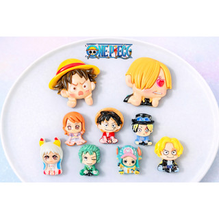 Set Charm One Piece Luffy Zoro Nami Sanji Chopper Ace Sabo Vivi Law 3D cứng gắn dép anime cao cấp dễ thương hot trend