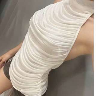 Áo Cổ Yếm Nhún Bèo Mềm Mại Ôm Fit Dáng Hở Lưng Sexy Sang Chảnh