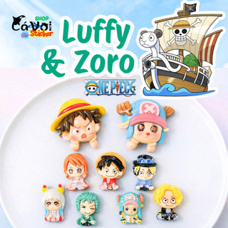 Set Charm One Piece Luffy Zoro Nami Sanji Chopper Ace Sabo Vivi Law 3D mini trang tdép túi anime siêu dễ thương hot