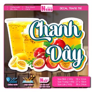 Decal Nước Sâm, Cam Ép, Rau Má, Tranh Dán Quán Nước, Cà Phê, Dán Tường, Tủ, Kính, Xe Đẩy - Sticker Chịu Được Mưa Nắng.