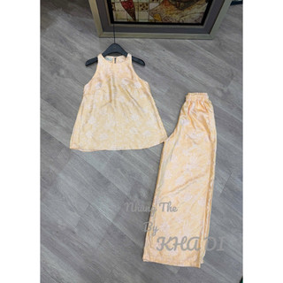 Sét áo lụa tơ sát nách + quần ống xuông cạp chun