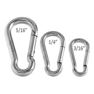 Móc an toàn inox Móc chữ D, moc leo núi móc an toàn 4mm đến 12mm
