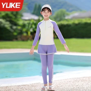 Bộ Bơi Bé Gái Cao Cấp YLIKE - Áo Dài Tay, Quần Dài, Vải Co Dãn 4 Chiều, Chống Tia UV Cực Tốt