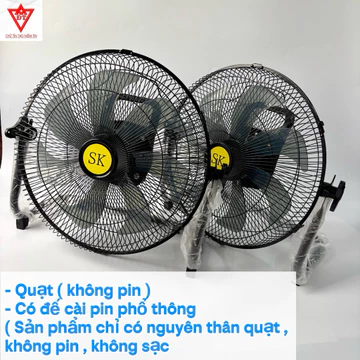 Thân Quạt không pin ,Có adaper chạy điện 220V . Quạt cánh nhựa ,Quạt(không pin )