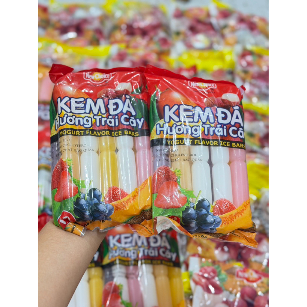 kem đá tuổi thơ hương trái cây đủ vị bịch 10 cây thơm ngon hàng công ty