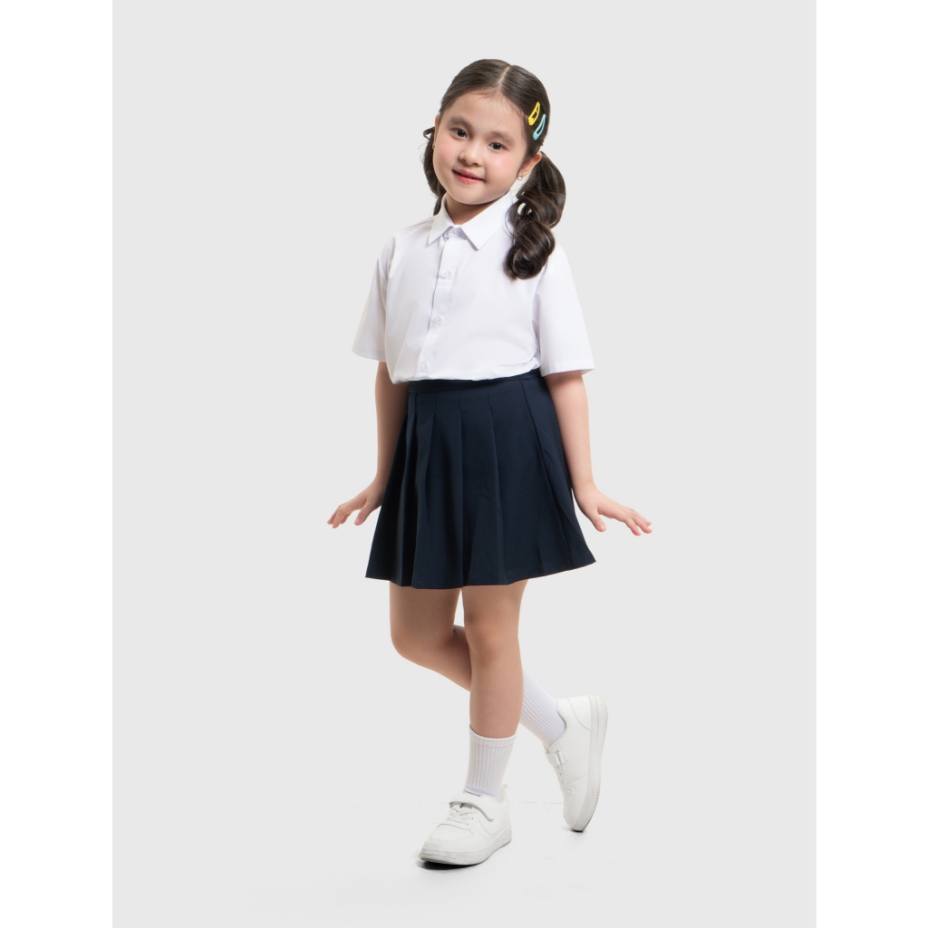 Áo Sơ mi unisex trẻ em CANIFA ngắn tay basic đi học 3TH26A001