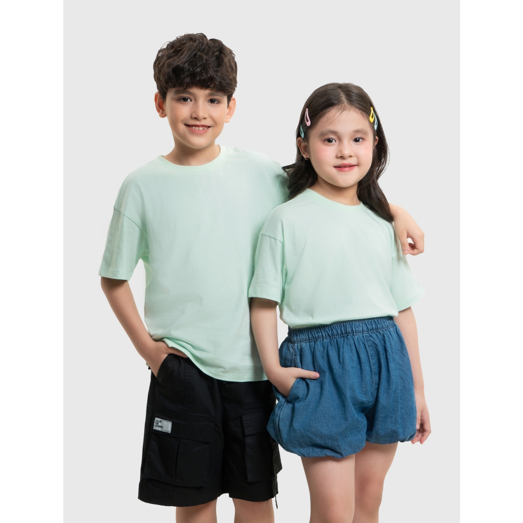 Áo phông unisex trẻ em CANIFA ngắn tay cổ tròn basic 3TS26S011