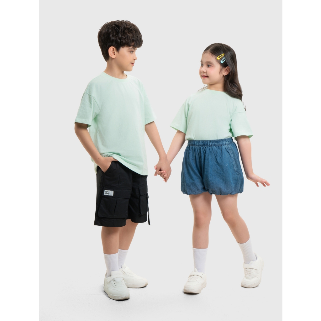Áo phông unisex trẻ em CANIFA ngắn tay cổ tròn basic 3TS26S011