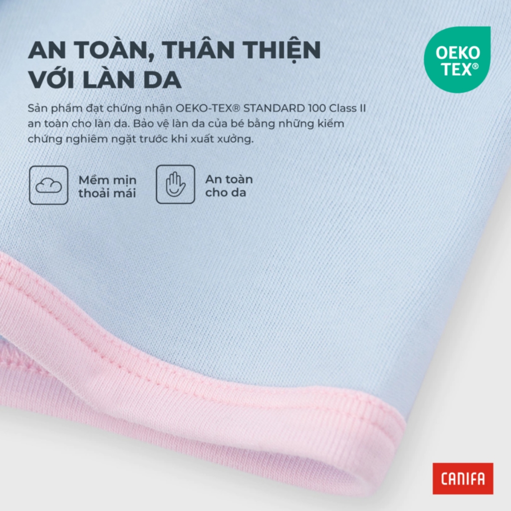 Áo phông ngắn tay bé gái CANIFA cổ tròn phối màu in họa tiết 1TS26S003