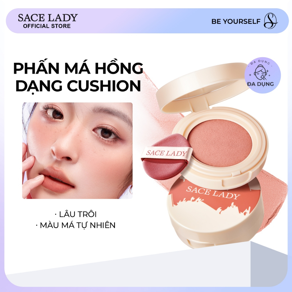 Phấn Má Hồng SACE LADY Màu Sắc Lâu Trôi Đa Năng Kết Cấu Mượt Mà Tự Nhiên Trang Điểm