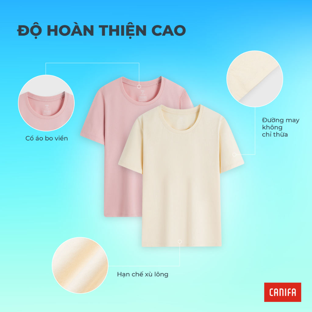 Áo phông nữ CANIFA cổ tròn ngắn tay form dáng basic 6TS26A003