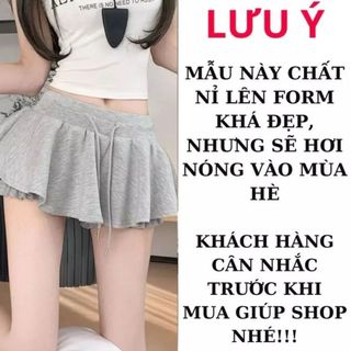 Chân váy xếp ly xoè ngắn nỉ đen trắng xám có quần bảo hộ lưng cao xinh VANISA CV46
