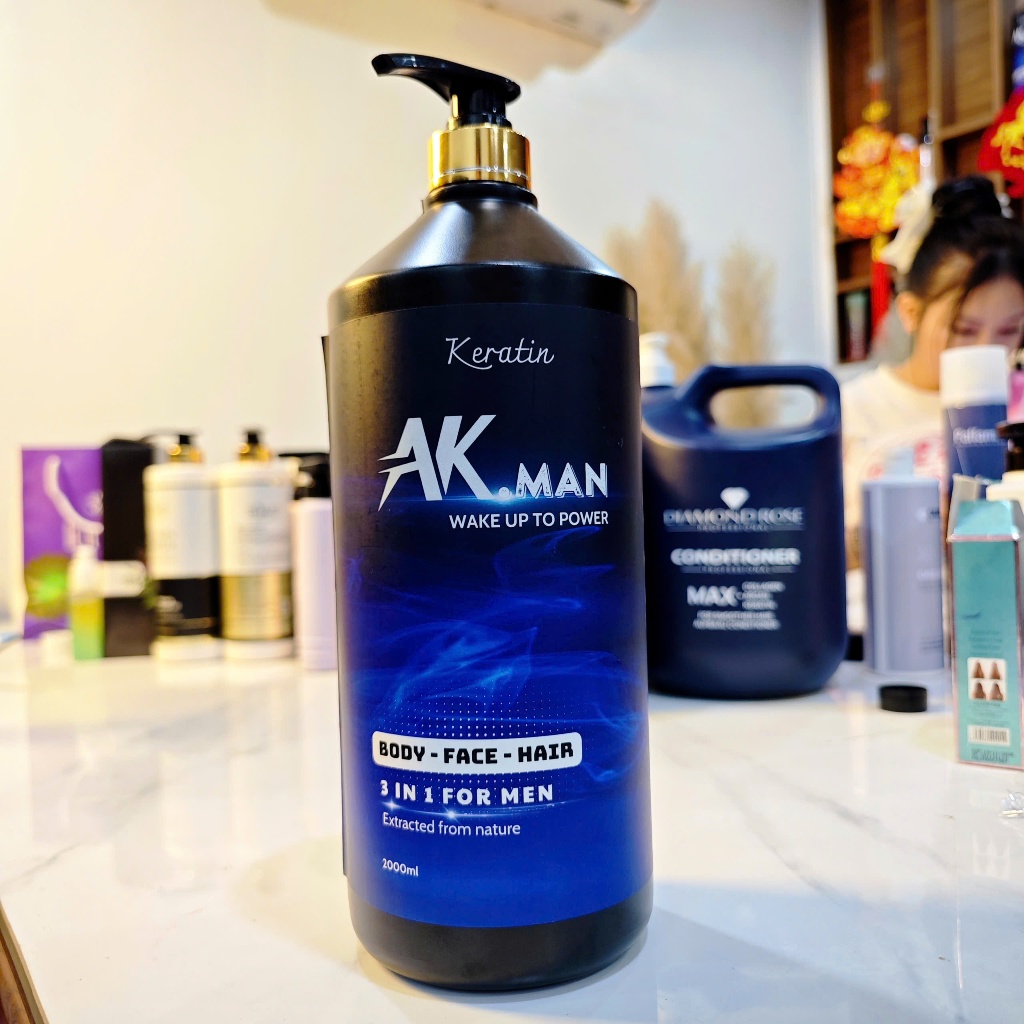3 in 1 Dầu Gội - Sữa Tắm - Rửa Mặt AK MAN (2000ml) - Tắm Gội Rửa Mặt Tiện Lợi, Hương Nước Hoa