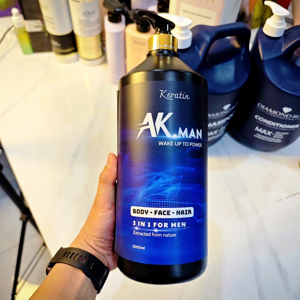 3 in 1 Dầu Gội - Sữa Tắm - Rửa Mặt AK MAN (2000ml) - Tắm Gội Rửa Mặt Tiện Lợi, Hương Nước Hoa
