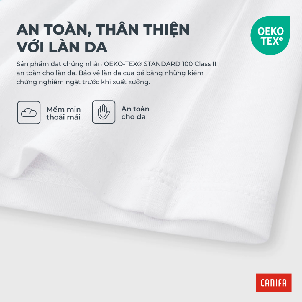 Áo phông bé gái CANIFA cổ tròn tay ngắn cách điệu in họa tiết 1TS26S004