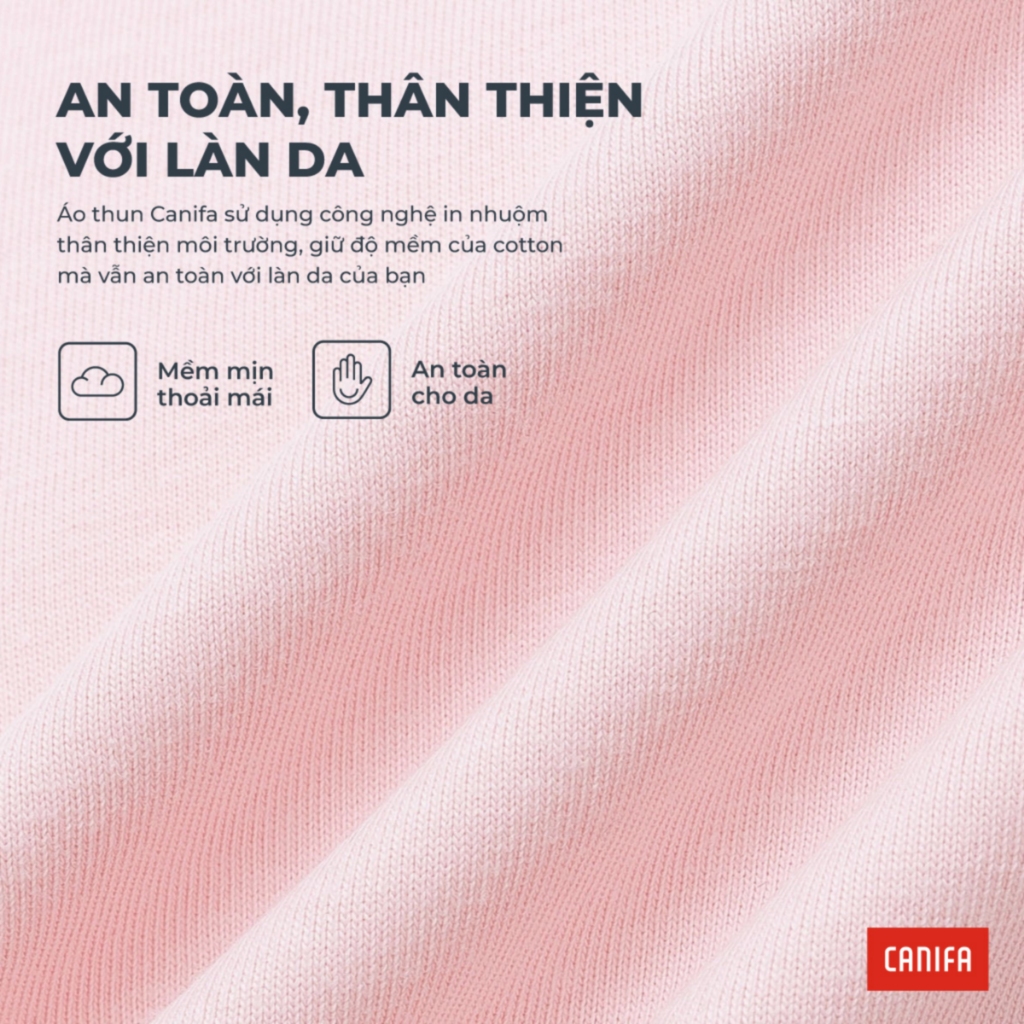 Áo phông nữ CANIFA áo phông cộc tay cổ tròn in họa tiết chất cotton mềm mại PS26 6TS26S005